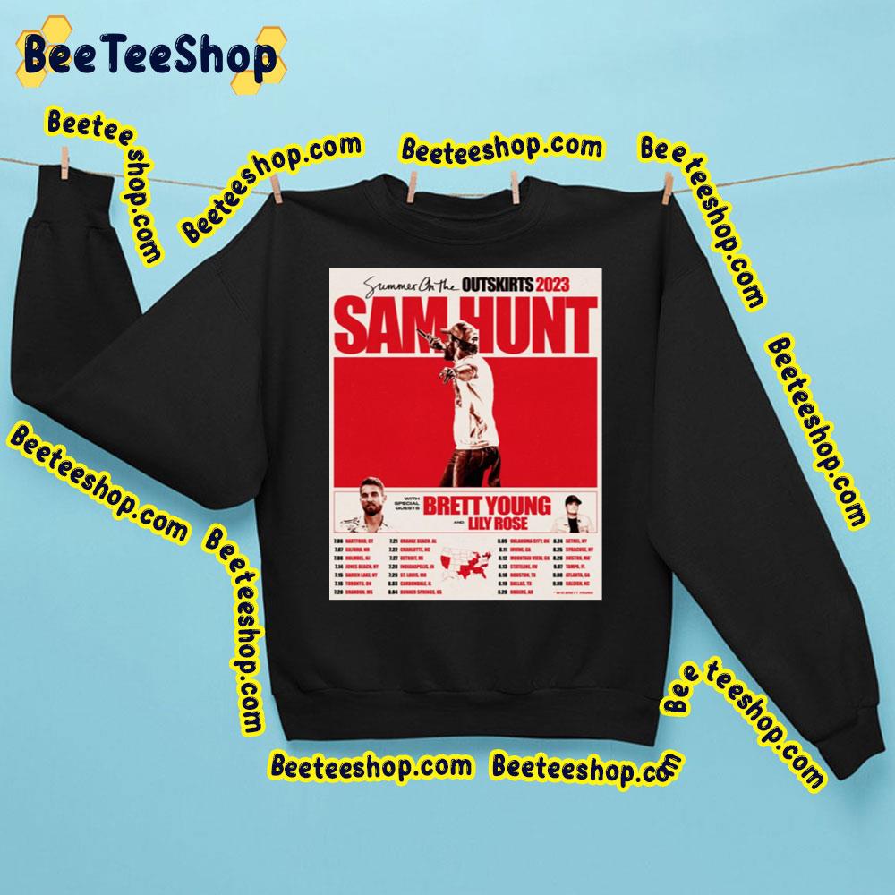 Summer On Thr Outskirts 2023 Sam Hunt With Brett Young And Lily Rose Trending Unisex Sweatshirt