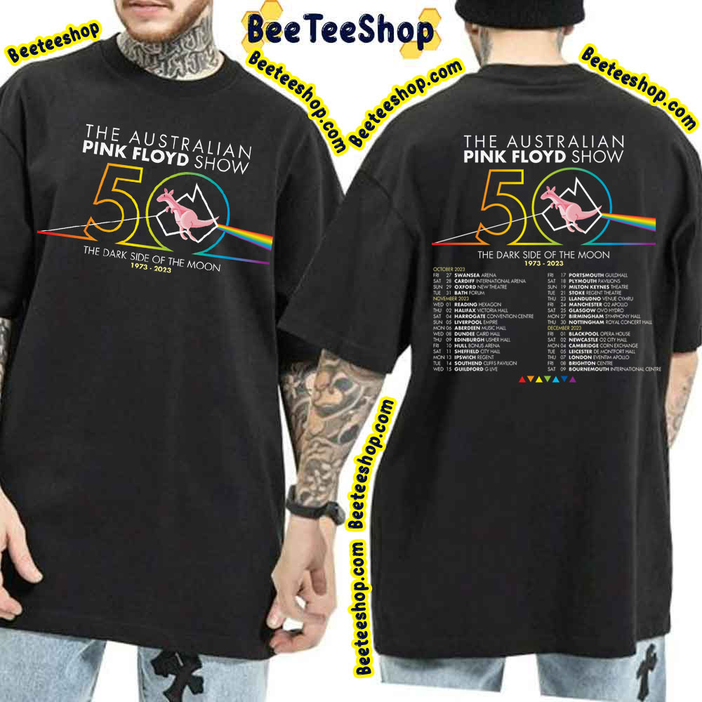 The Australian Pink Floyd Show The Dark Side Of The Moon 1973 2023 Dates Double Side Double Side Trending Unisex Shirt