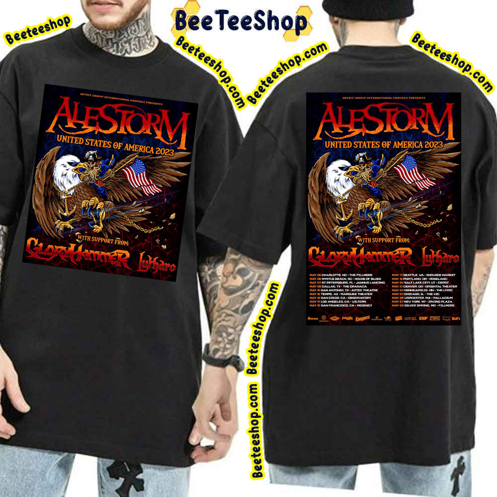 United States Of America 2023 Alestorm Tour Dates Double Side Double Side Trending Unisex Shirt