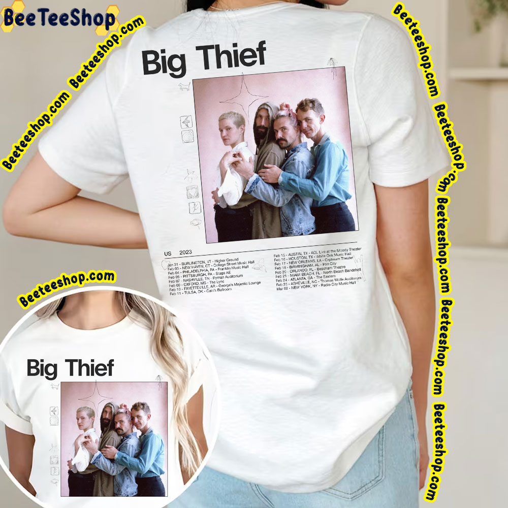 Us 2023 Big Thief Dates Double Side Double Side Trending Unisex Shirt