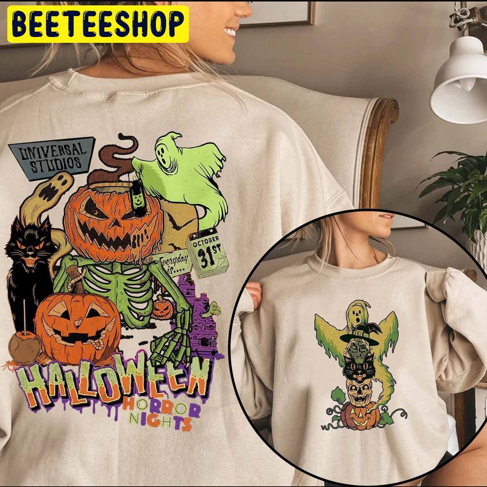 Vintage Halloween Horror Nights Double Side Trending Unisex Shirt