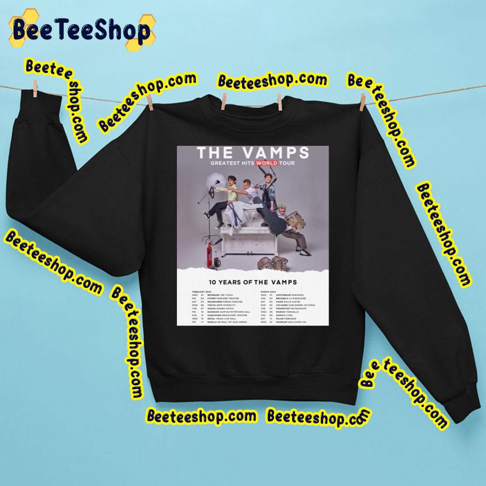 10 Years Of The Vamps Greatest Hits Worlsd Tour 2023 Trending Unisex Sweatshirt