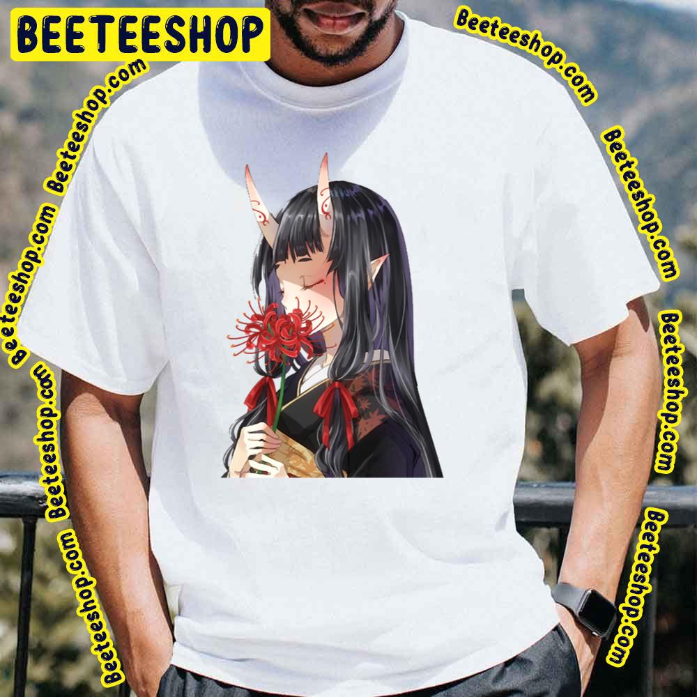 Anime Girl Japanese Aesthetic Yokai Oni Demon Girl Trending Unisex T-Shirt