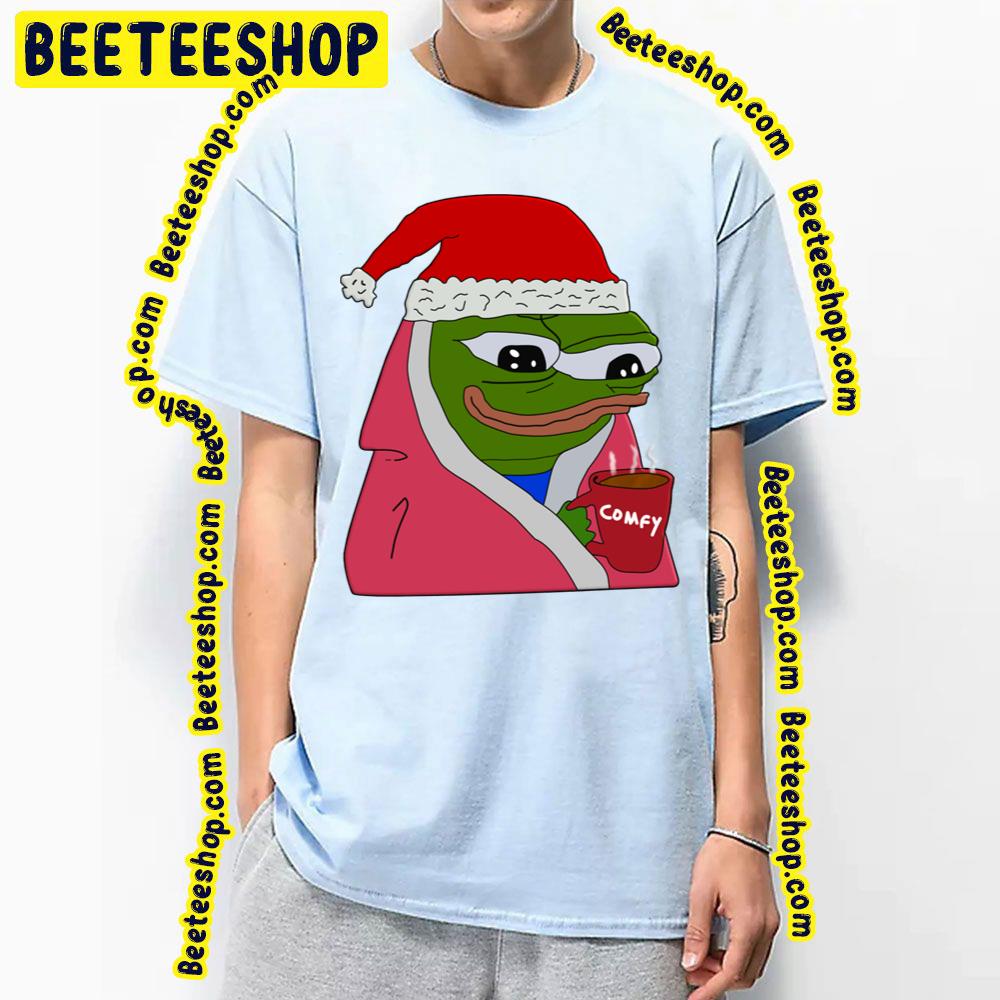 Cozy Christmas Pepe Comfy Blanket Trending Unisex T-Shirt