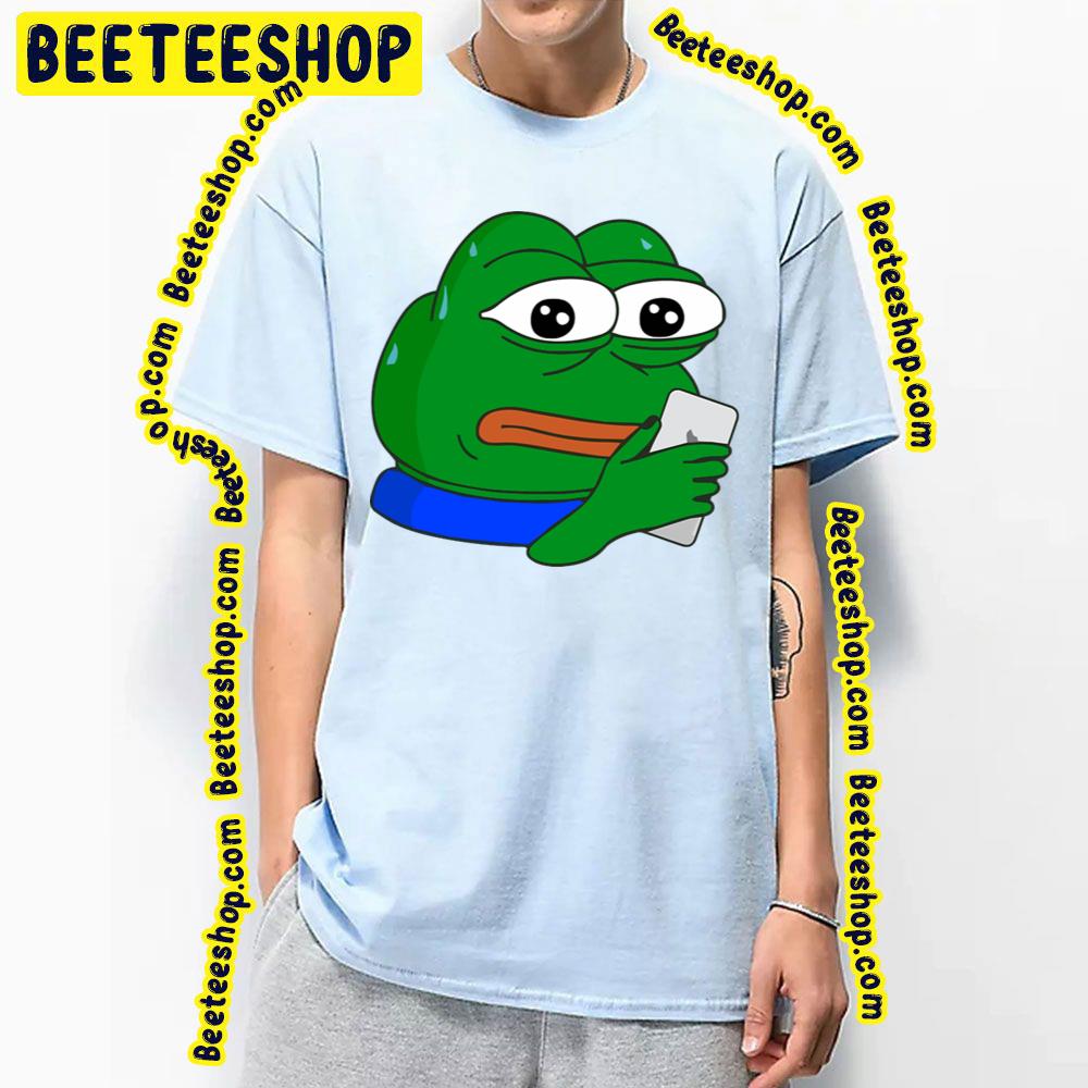 Embarrassed Pepe Emote With Phone Pepe The Frog Trending Unisex T-Shirt