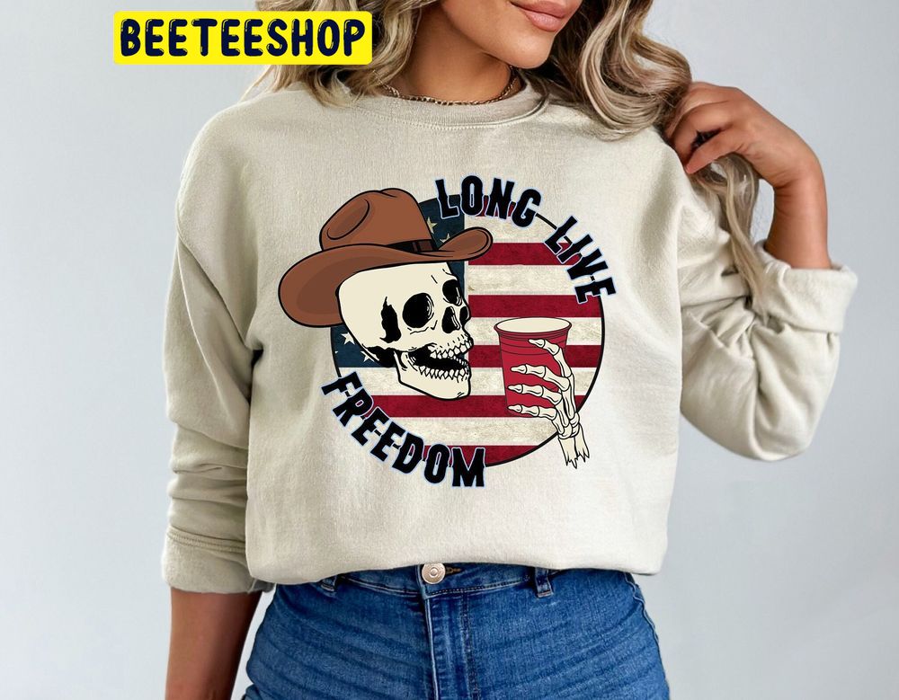 Freedom Skull Skeleton 4th Of July Trending Unisex Sweatshirt