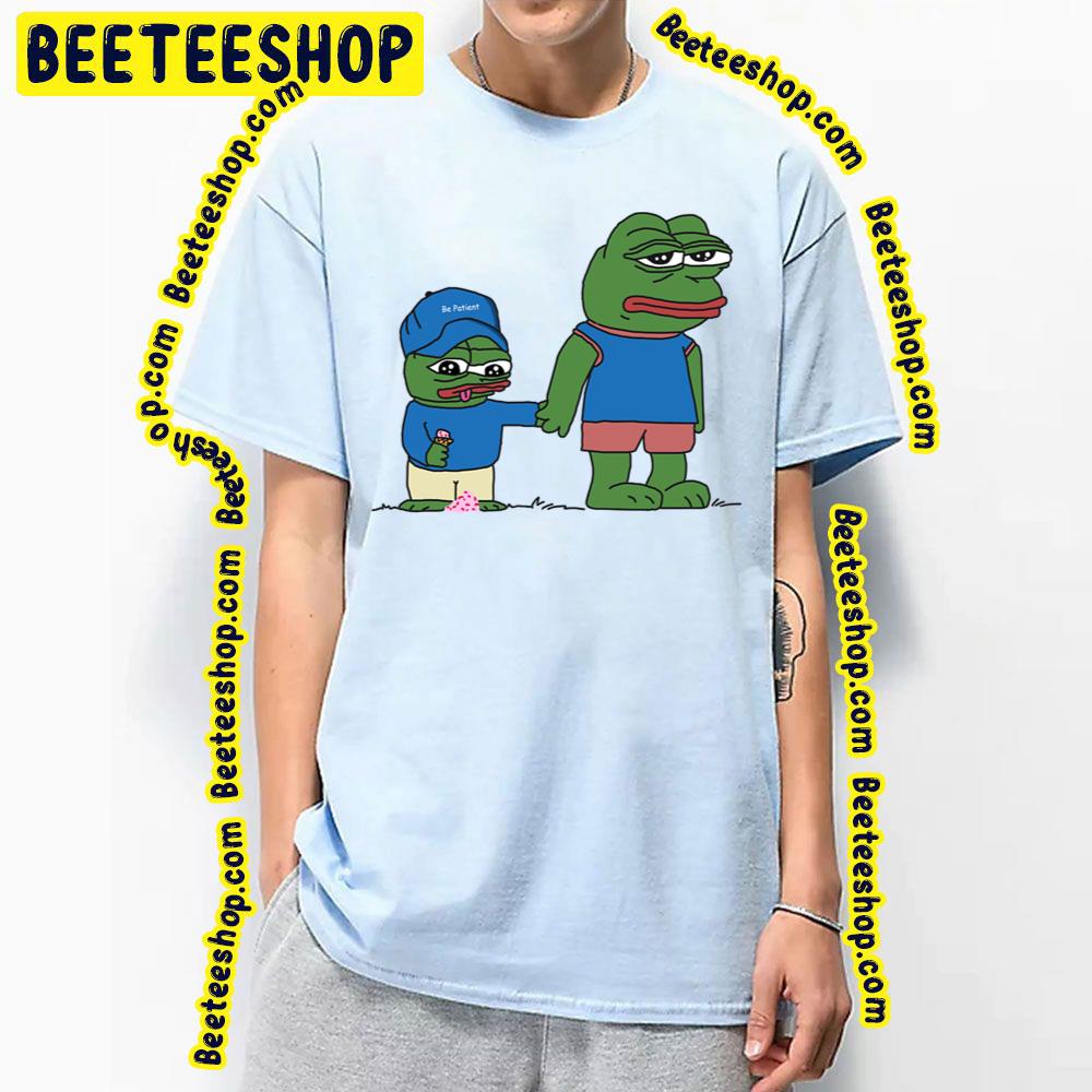 Pepethefrog And Kid Brother Apu Apustaja With Ice Cream Holding Hands Trending Unisex T-Shirt