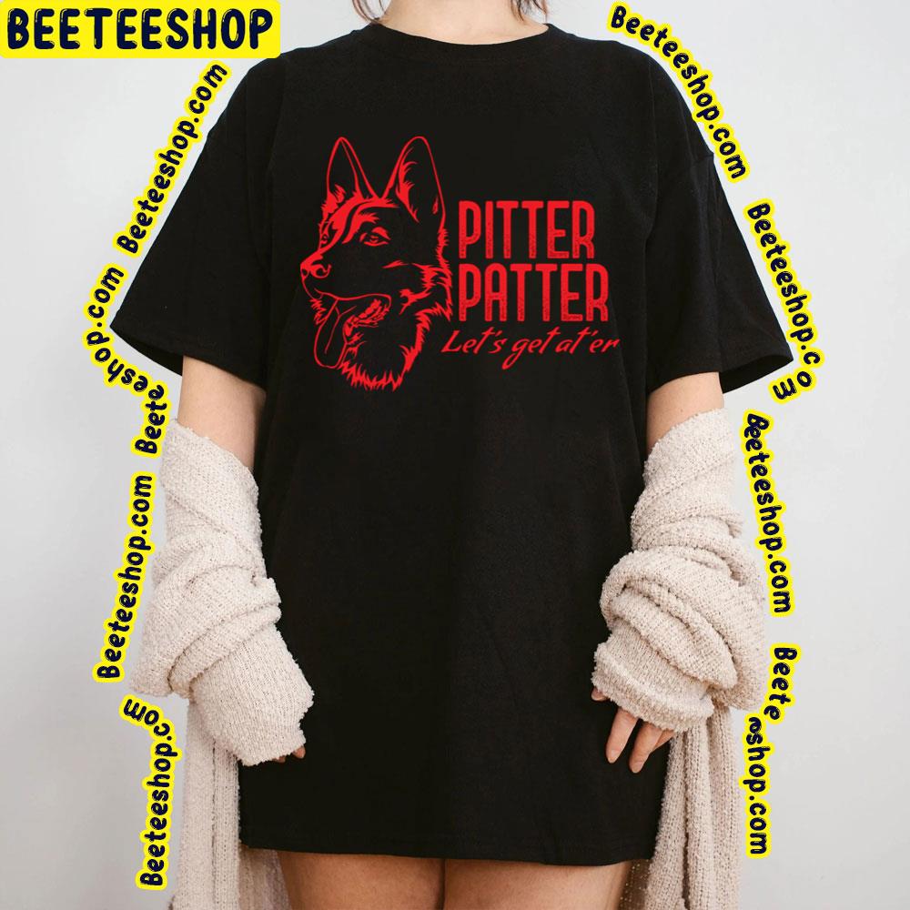 Red Art Pitter Patter Let’s Get At’er Trending Unisex T-Shirt