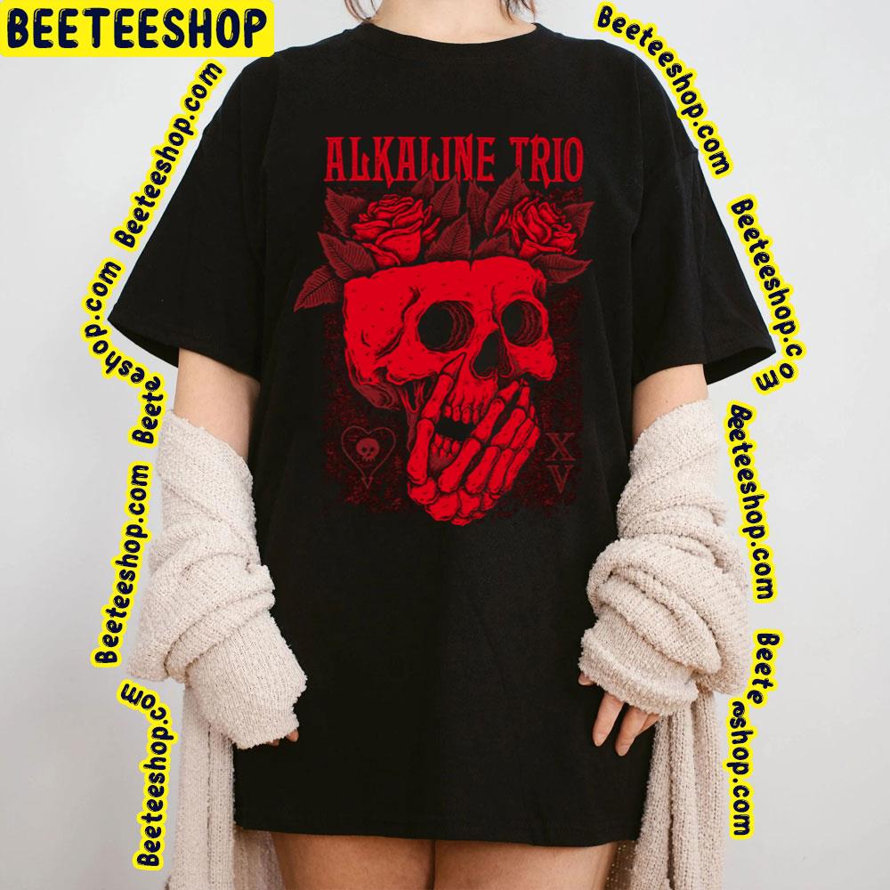 Red Art Skull Rose Alkaline Trio Tour Trending Unisex T-Shirt