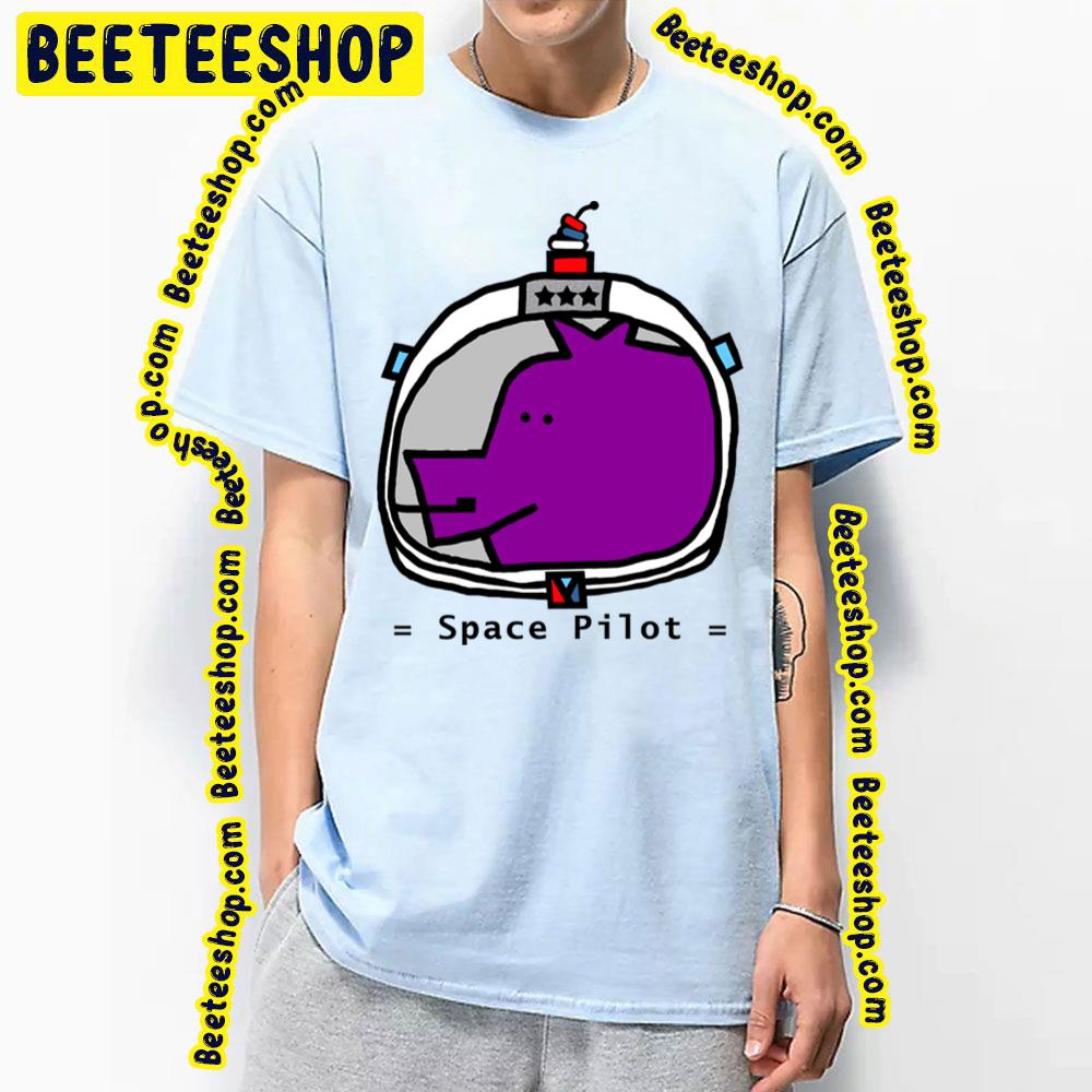 Space Pilot Purple Pig Portrait Trending Unisex T-Shirt