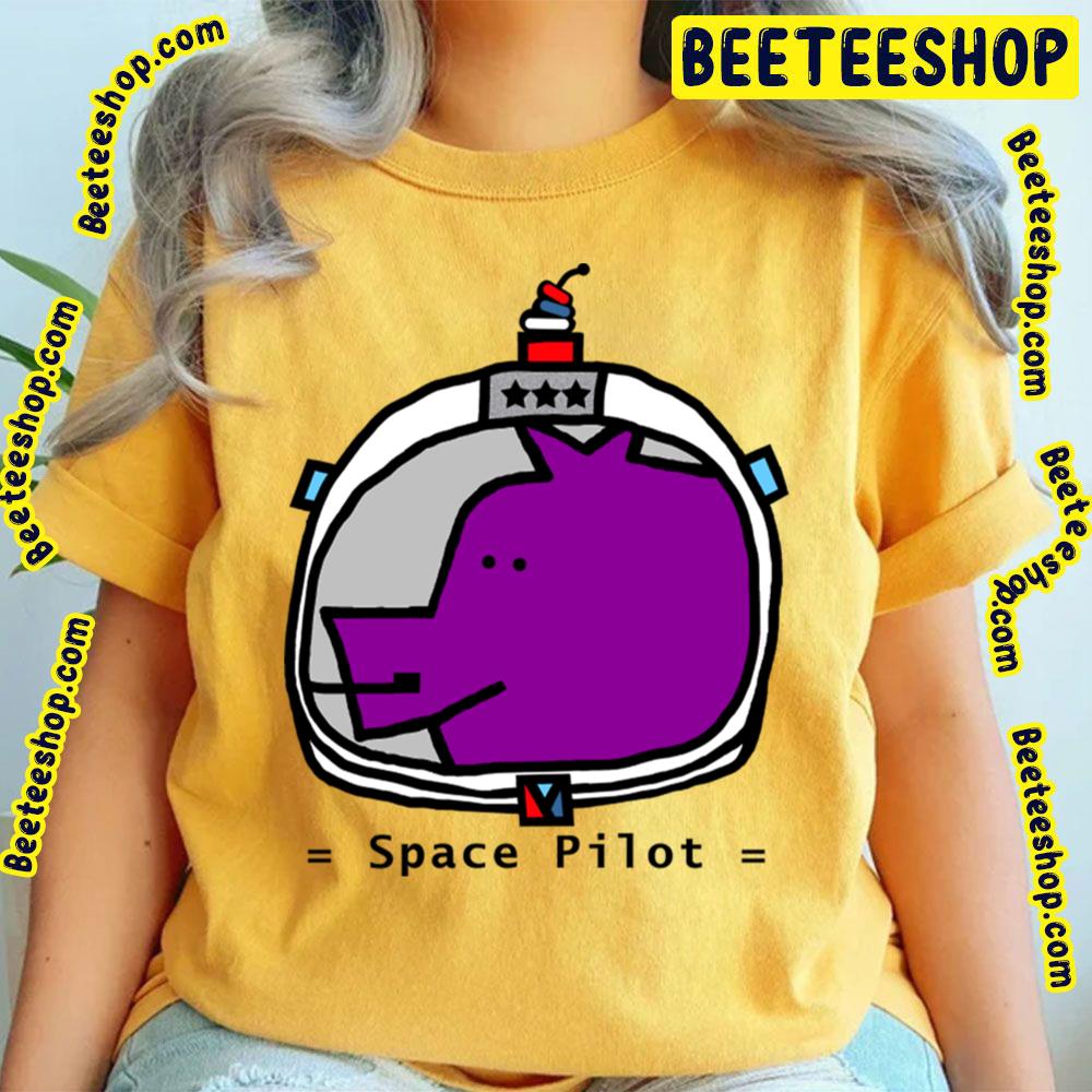 Space Pilot Purple Pig Portrait Trending Unisex T-Shirt