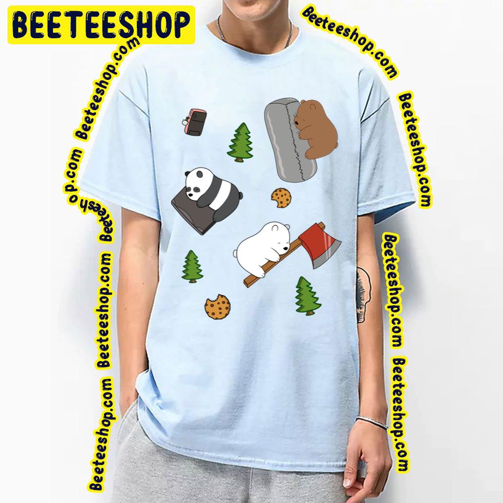 We Bare Bears Cartoon Tiled Graphics Pattern Trending Unisex T-Shirt