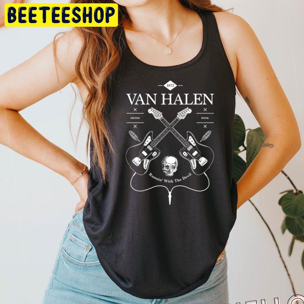 White Art Van Halen Skull Guitar Trending Unisex T-Shirt