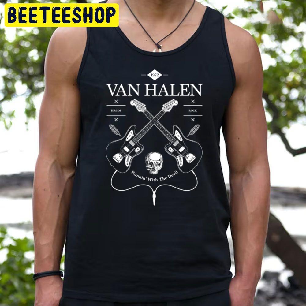 White Art Van Halen Skull Guitar Trending Unisex T-Shirt