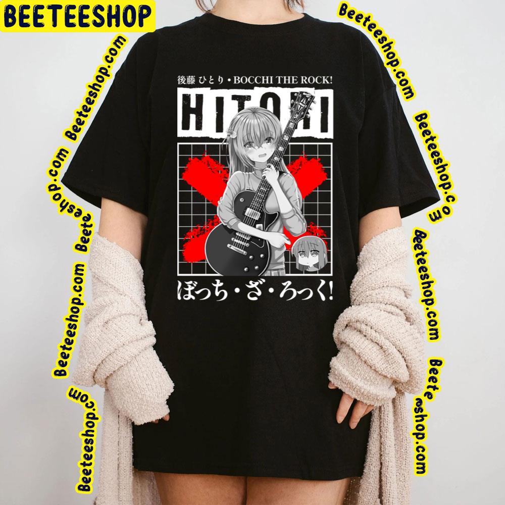 White Red Background Hitori Gotoh Bocchi The Rock! Trending Unisex T-Shirt