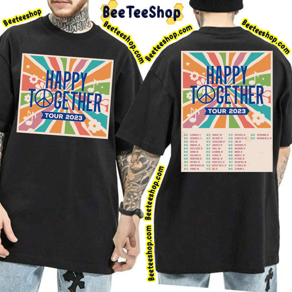 2023 Happy Together Tour Dates Double Sided Trending Unisex T-Shirt