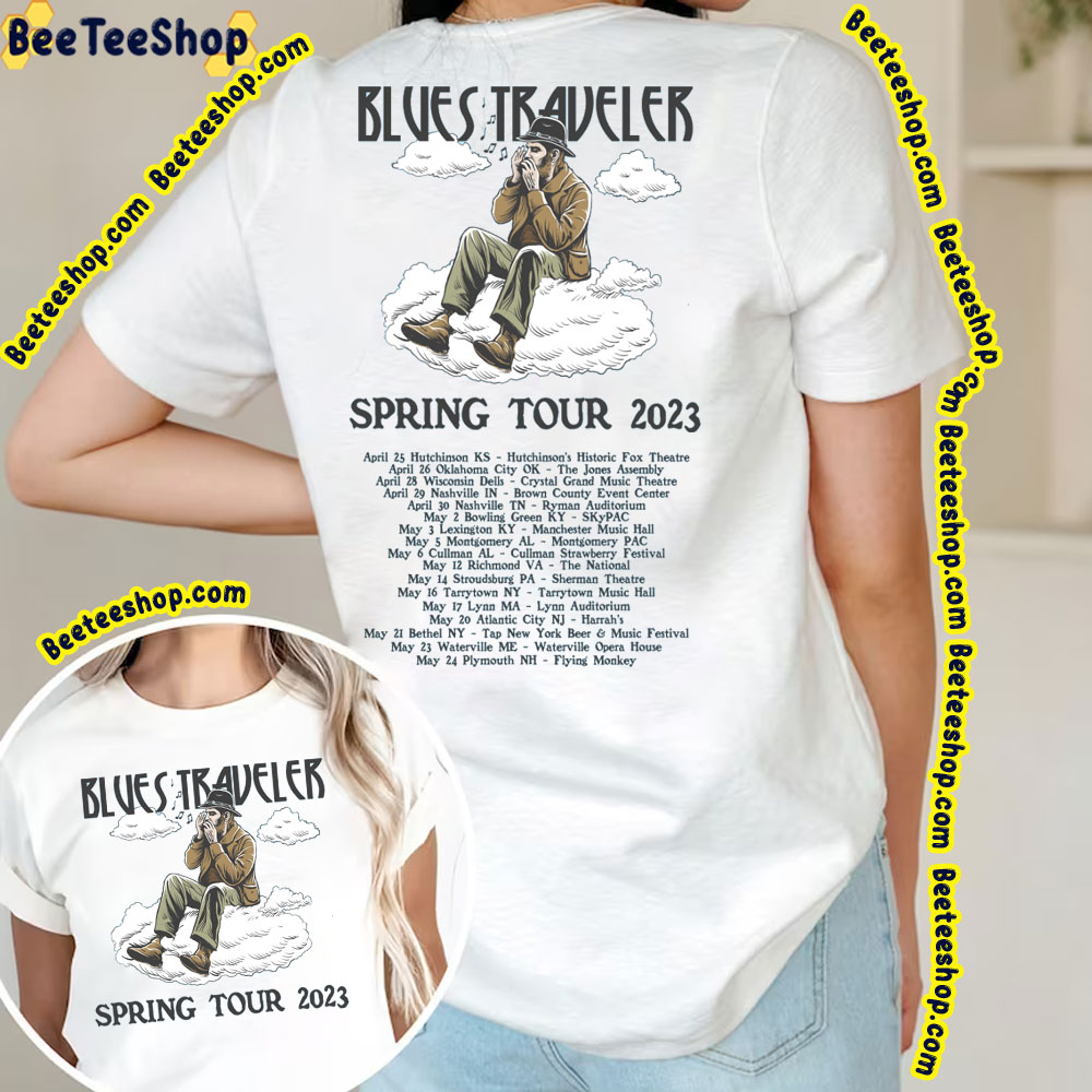 Blues Traveler Spring Tour 2023 Double Sided Trending Unisex T-Shirt