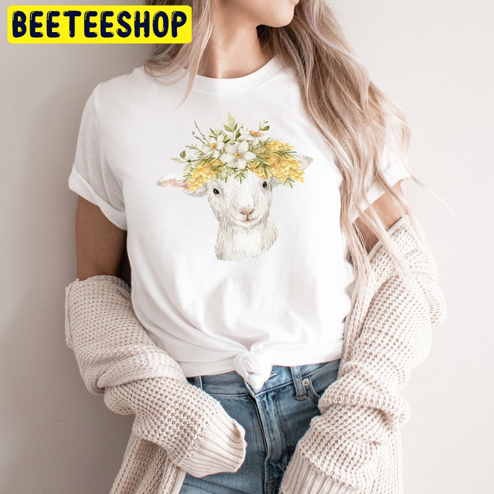 Cute Sheep For Mom Floral Sheep Trending Unisex T-Shirt