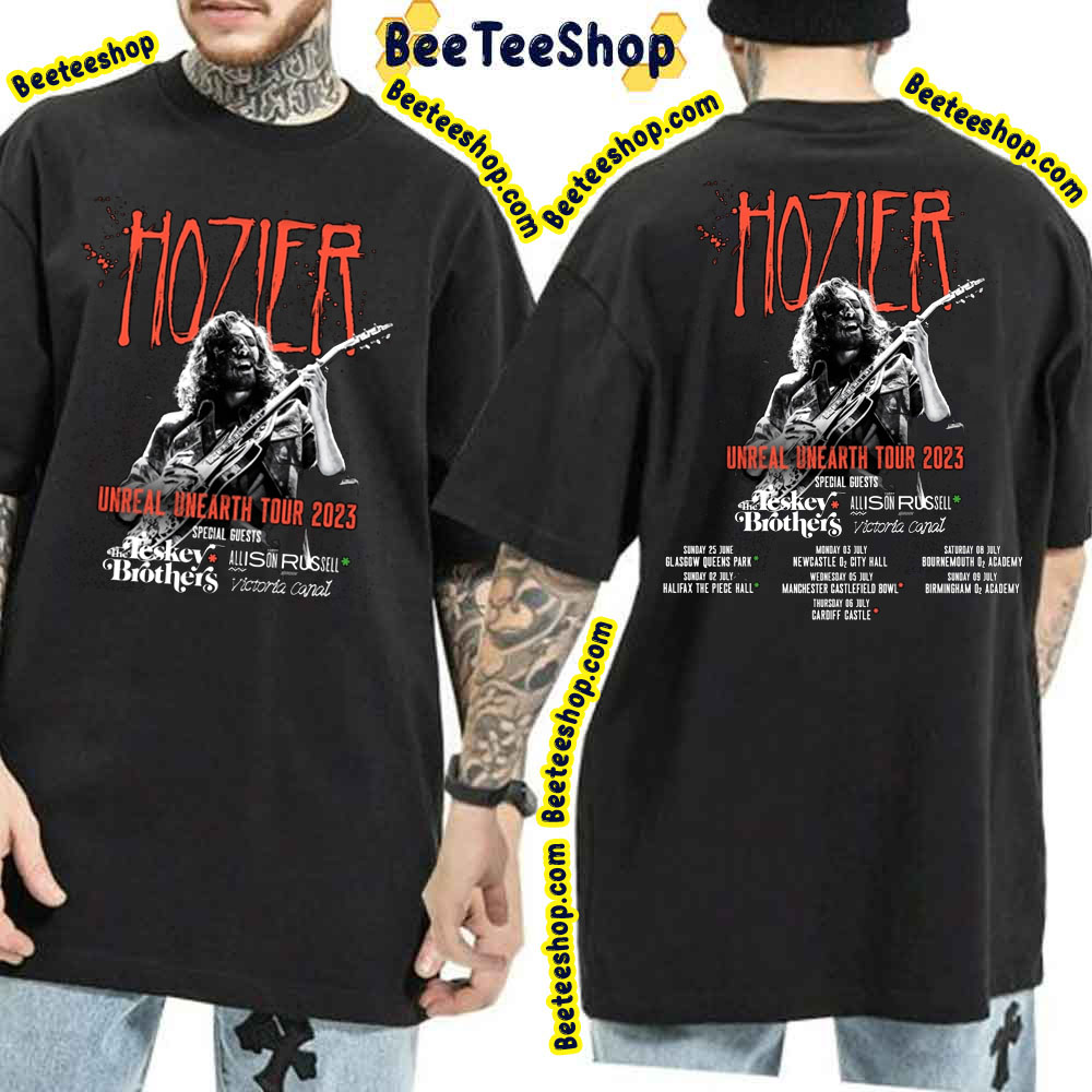 Hozier Unreal Unearth Tour 2023 Double Sided Trending Unisex T-Shirt