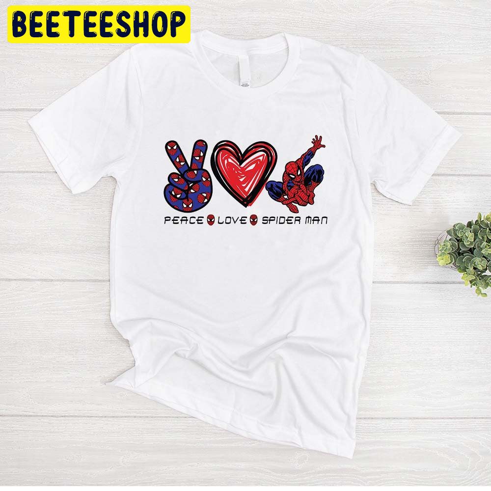 Peace Love Spider-Man Funny Trending Unisex T-Shirt