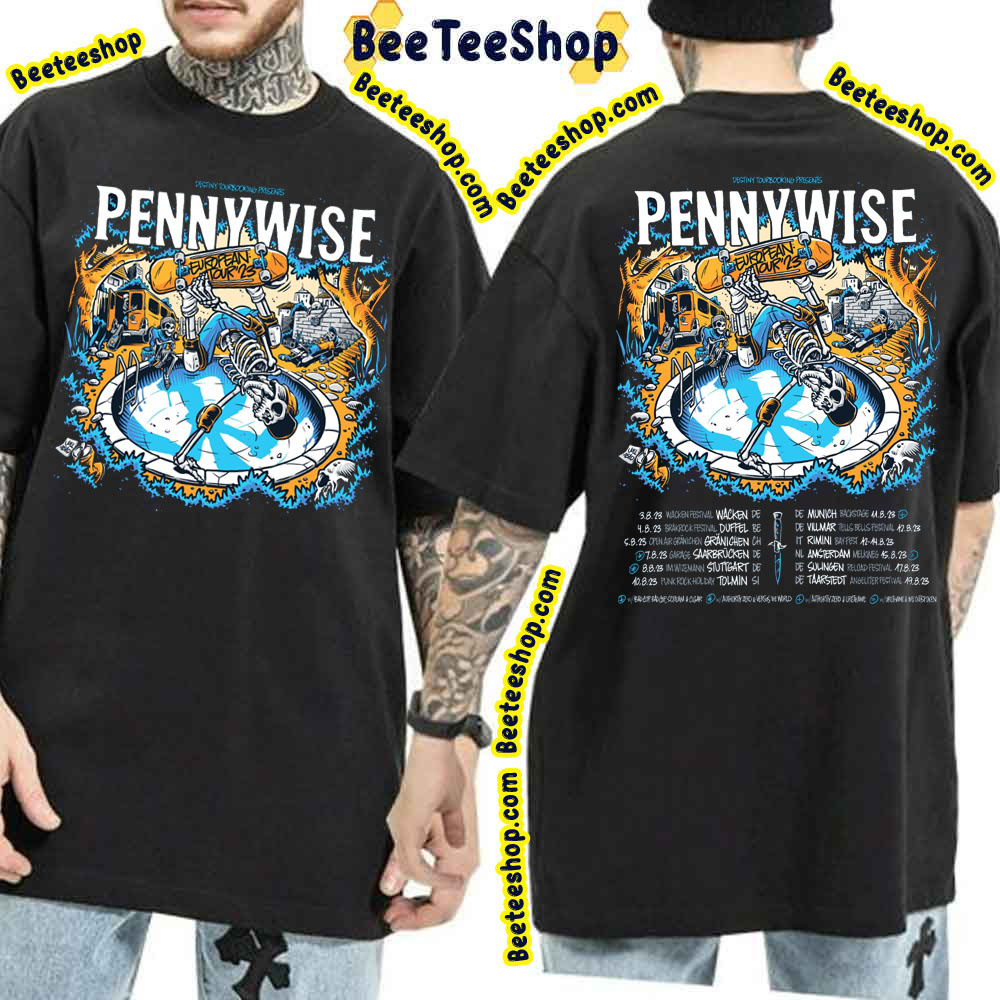 Pennywise Eoropean Tour 2023 Double Sided Trending Unisex T-Shirt