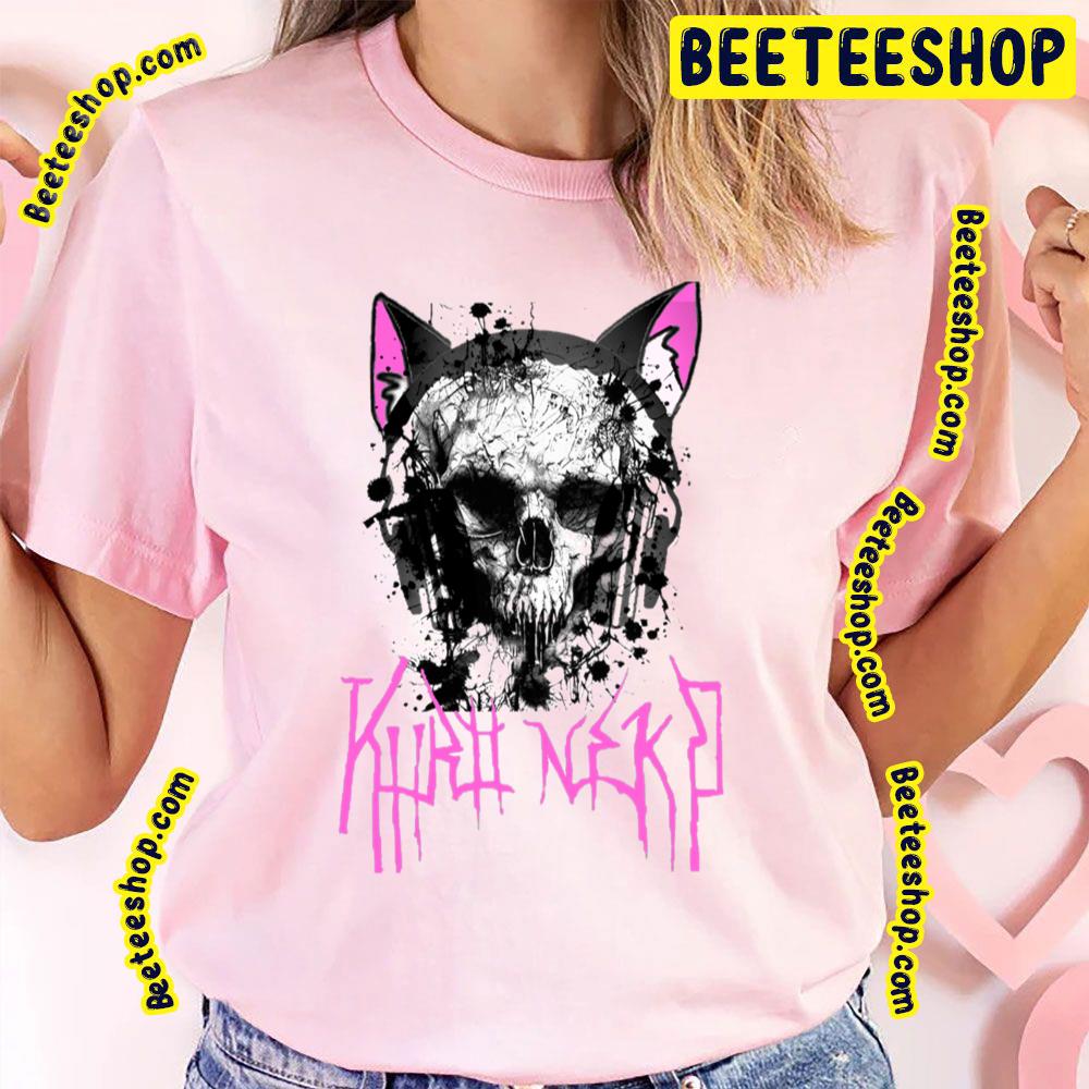 Pink Skull Robot Cat Kuro Trending Unisex T-Shirt