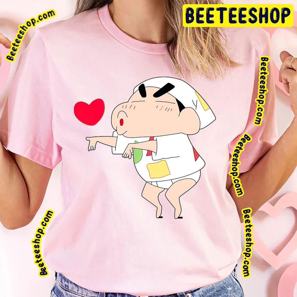 Red Heart Crayon Shin Chan Trending Unisex T-Shirt