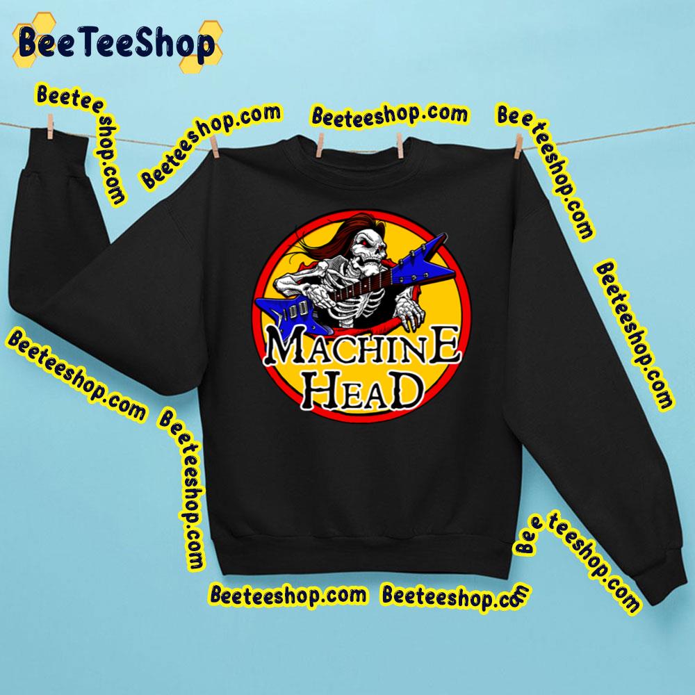 Retro Art Skull Guitar Machine Head Trending Unisex Sweatshirt