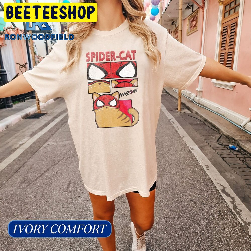 Spider-Cat Comic Panels Spider Man Trending Unisex T-Shirt