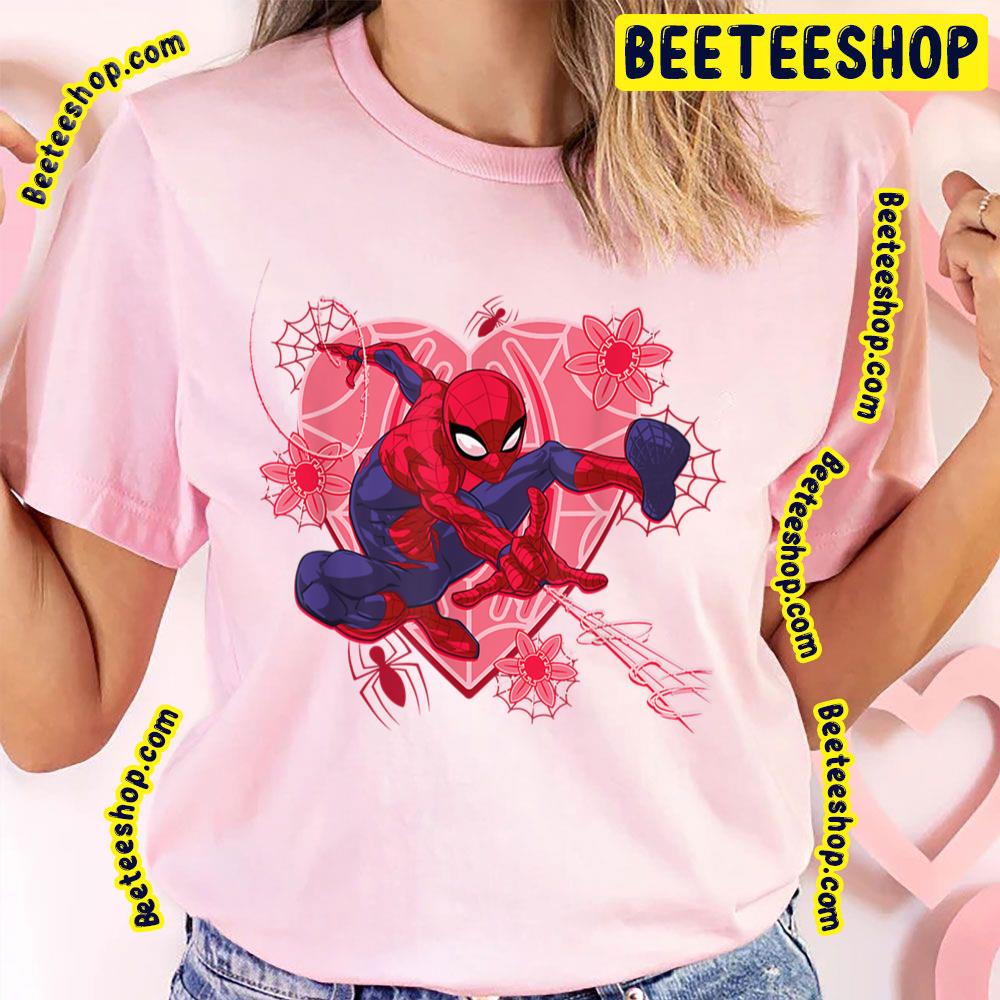 Spider Hearts Flowers Spiderverse Movie Trending Unisex T-Shirt