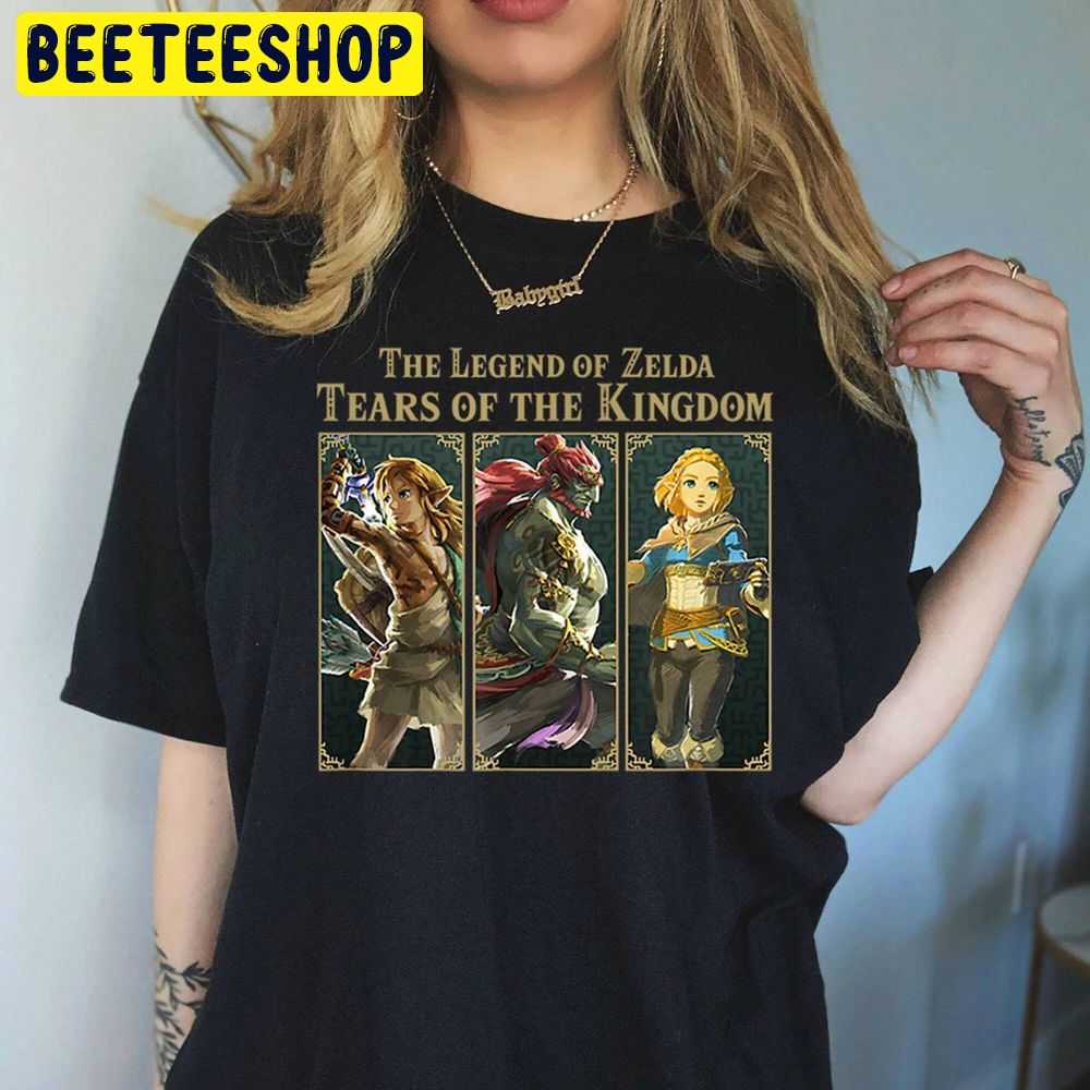 The Legend Of Zelda Tears Of The Kingdom Main Trio Panels Trending Unisex T-Shirt