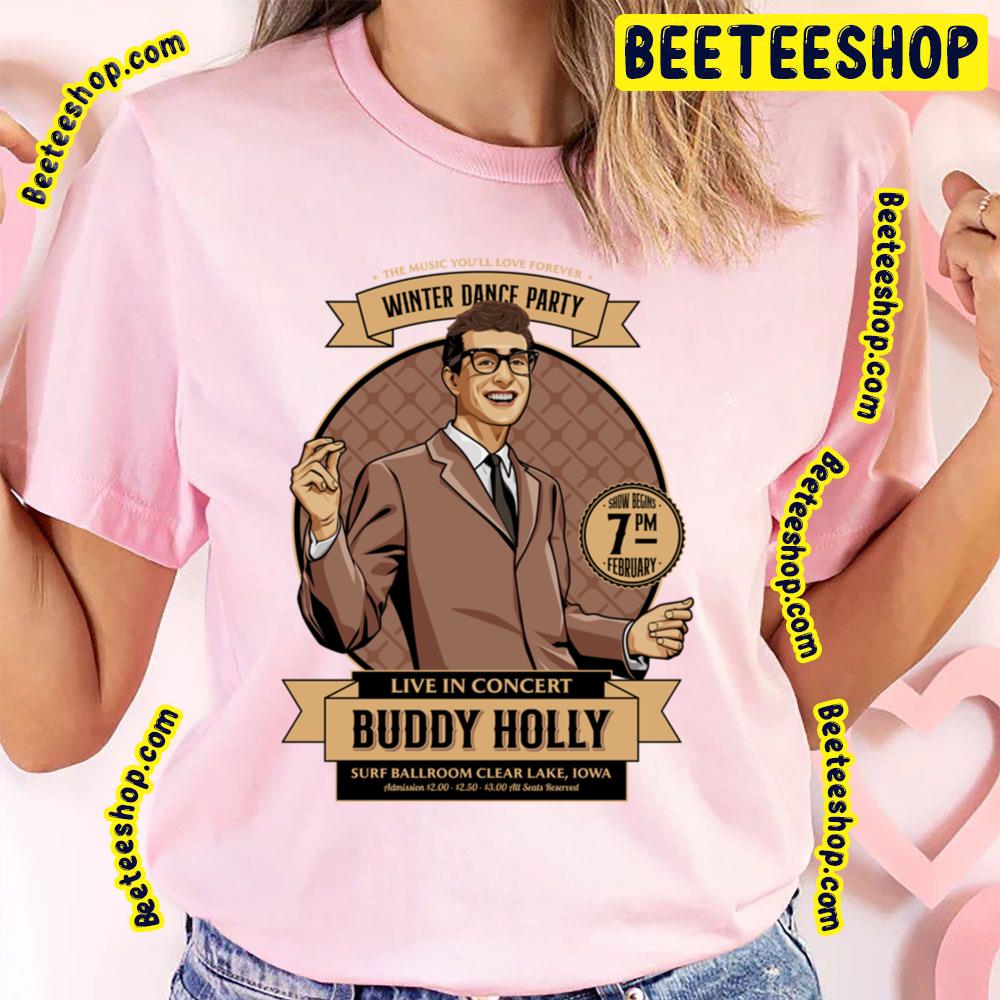 Vintage Art Live In Concert Buddy Holly Trending Unisex T-Shirt