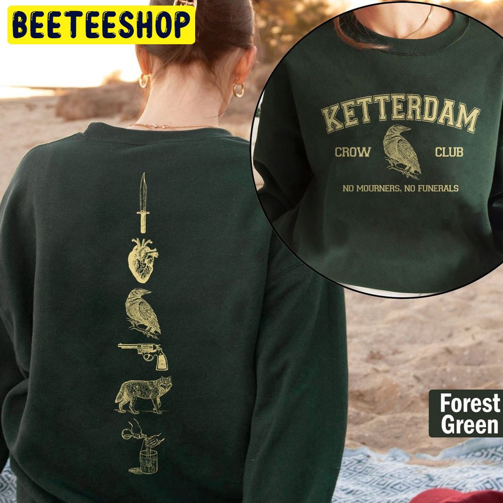 Vintage Ketterdam Crow Club Double Sided Trending Unisex Sweatshirt