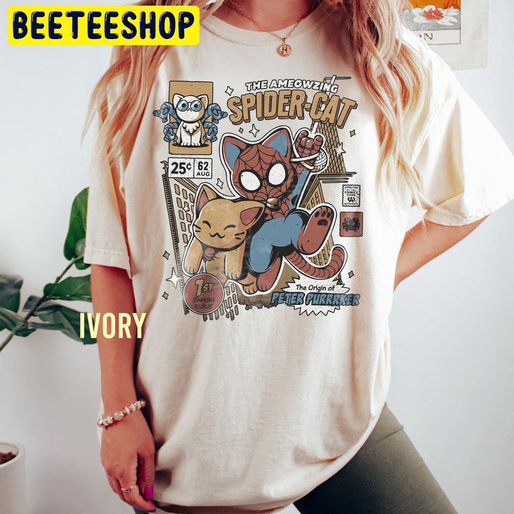 Vintage Spider Cat Spiderman Across The Trending Unisex T-Shirt