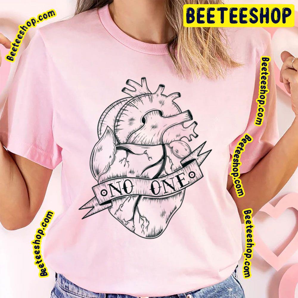 White Art Heart No One Trending Unisex T-Shirt