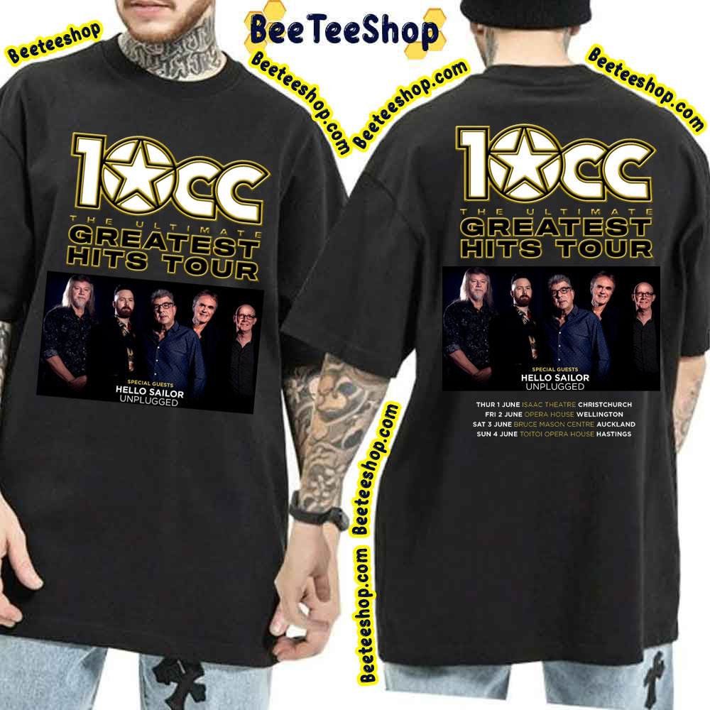 10cc The Ultimate Greatest Hits Tour Dates 2023 Double Sided Trending Unisex T-Shirt