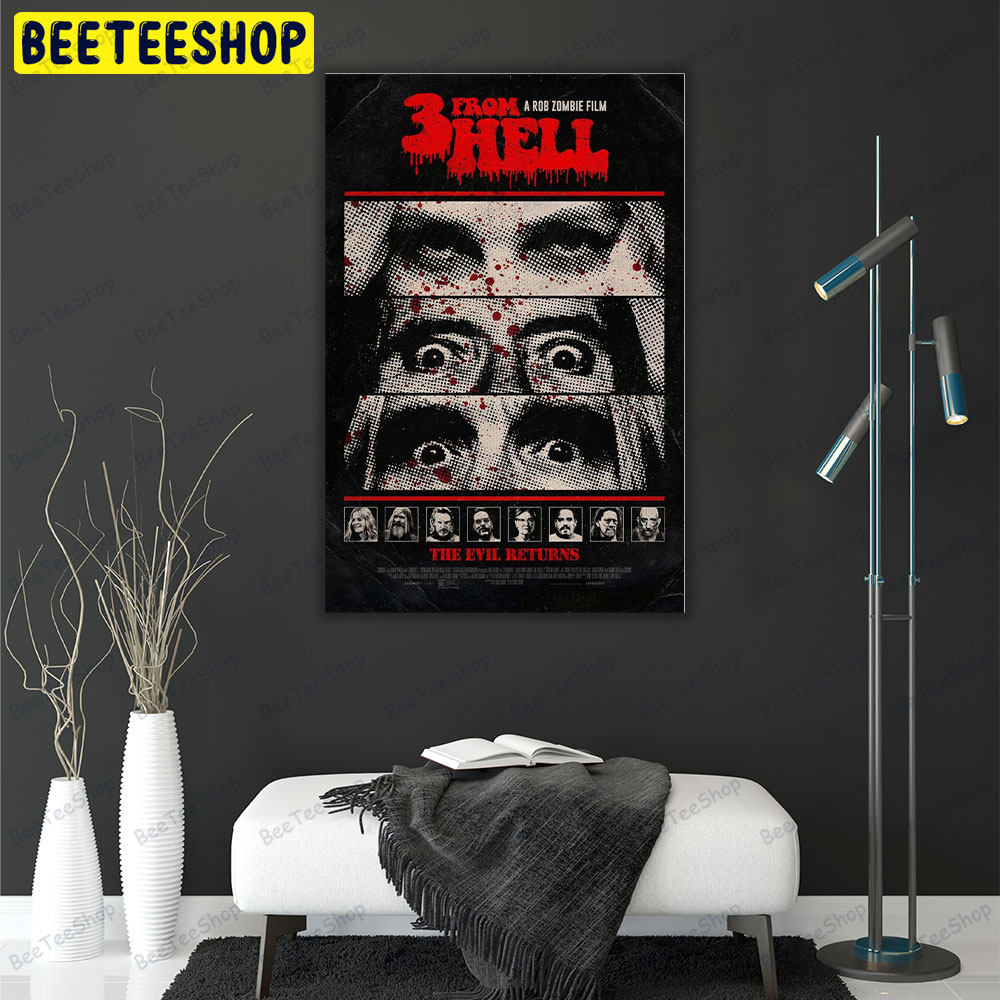 3 From Hell Rob Zombie Movie Portrait Canvas