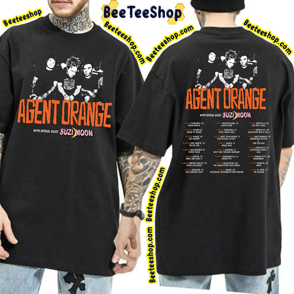 Agent Orange With Suzi Moon 2023 Tour Double Sided Trending Unisex T-Shirt