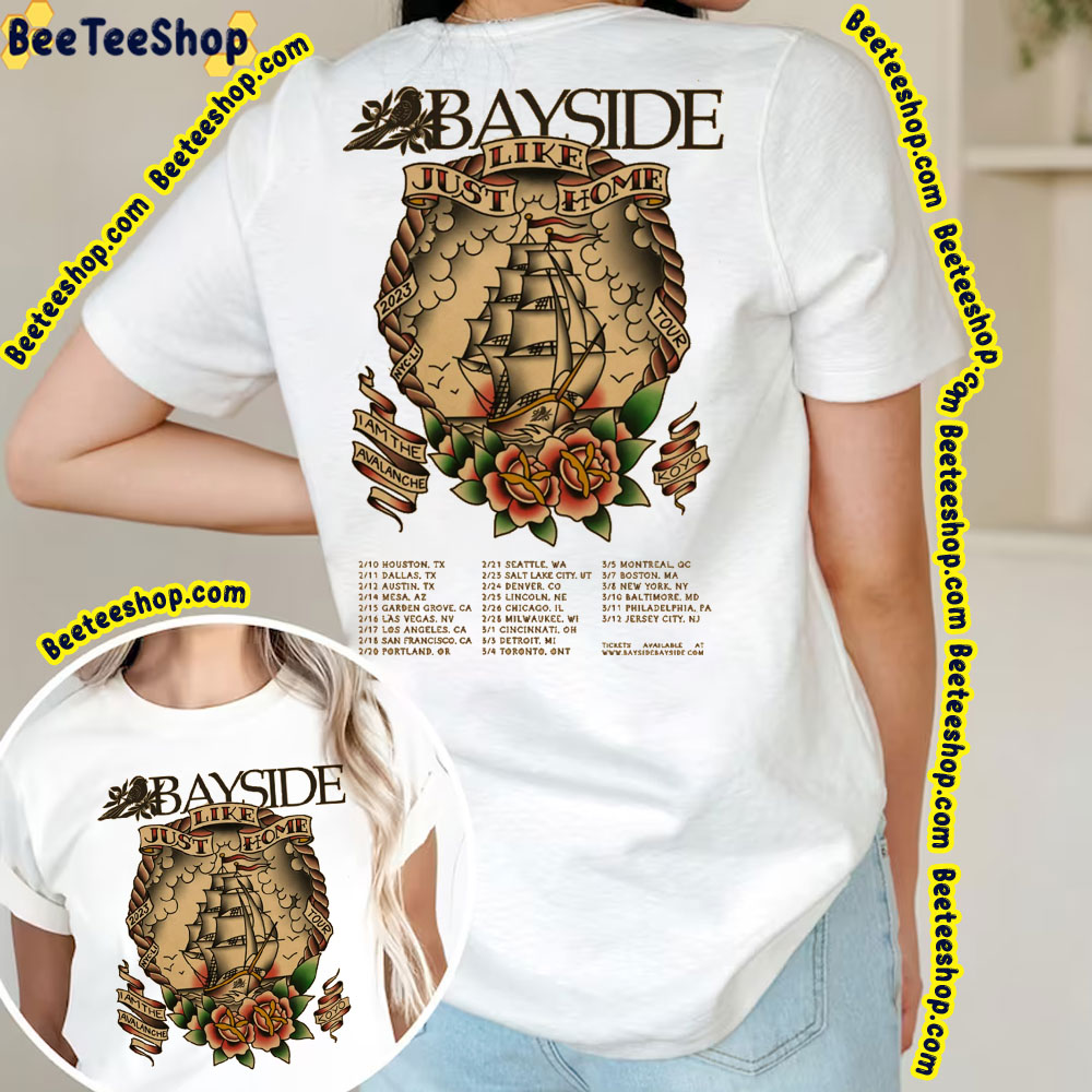 Bayside Just Like Home 2023 Tour Double Sided Trending Unisex T-Shirt