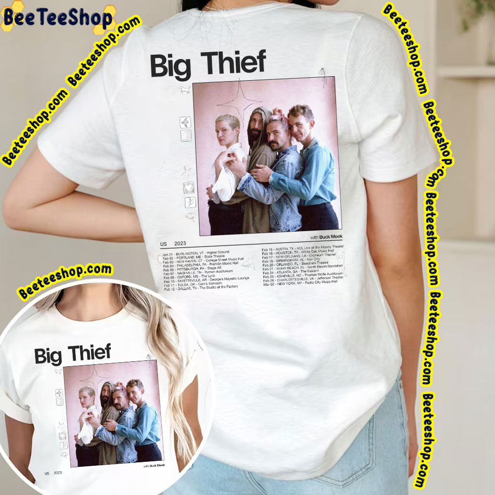 Big Thief Us Tour 2023 With Buck Meek Double Sided Trending Unisex T-Shirt