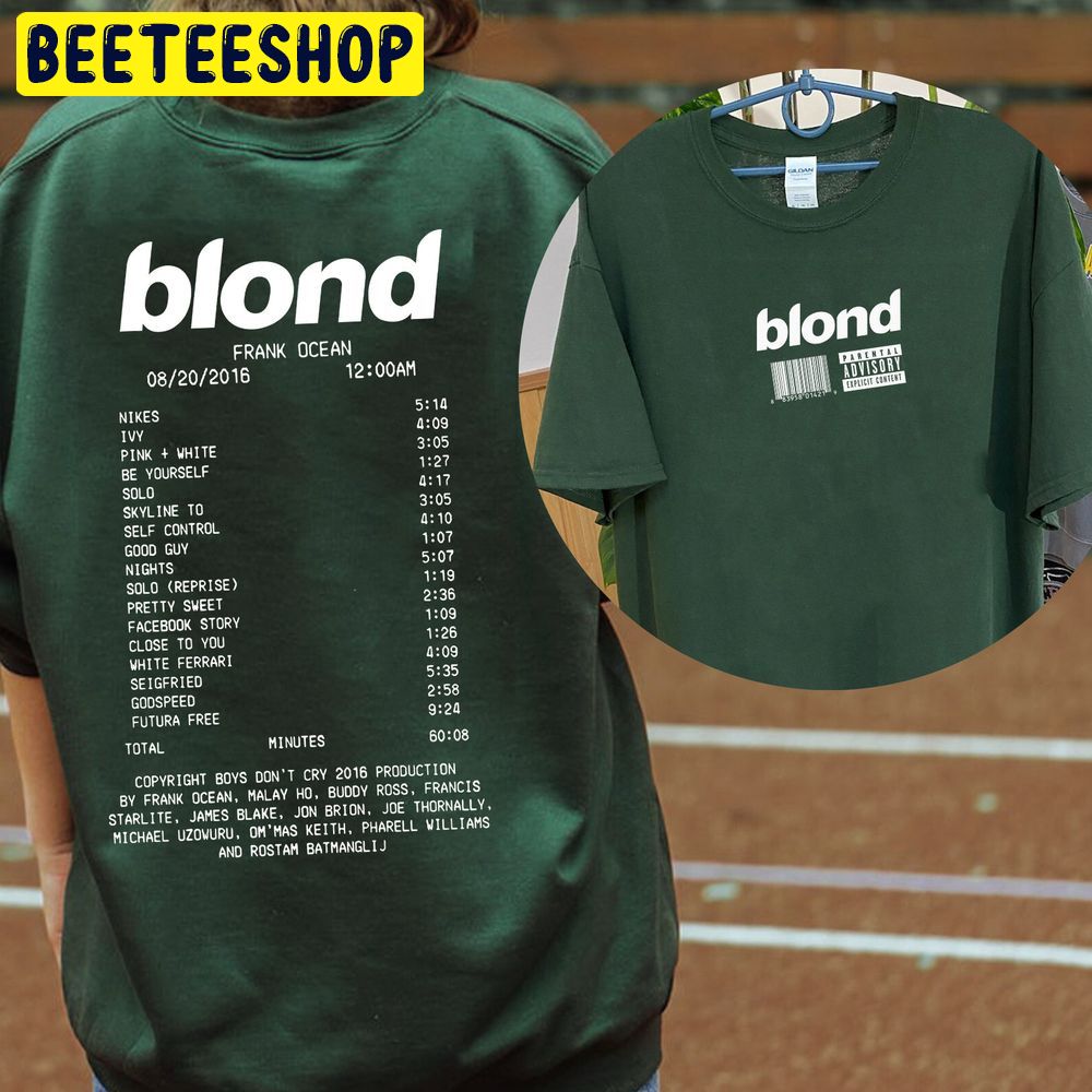 Blond Frank Ocean Tracklist Double Sided Trending Unisex T-Shirt