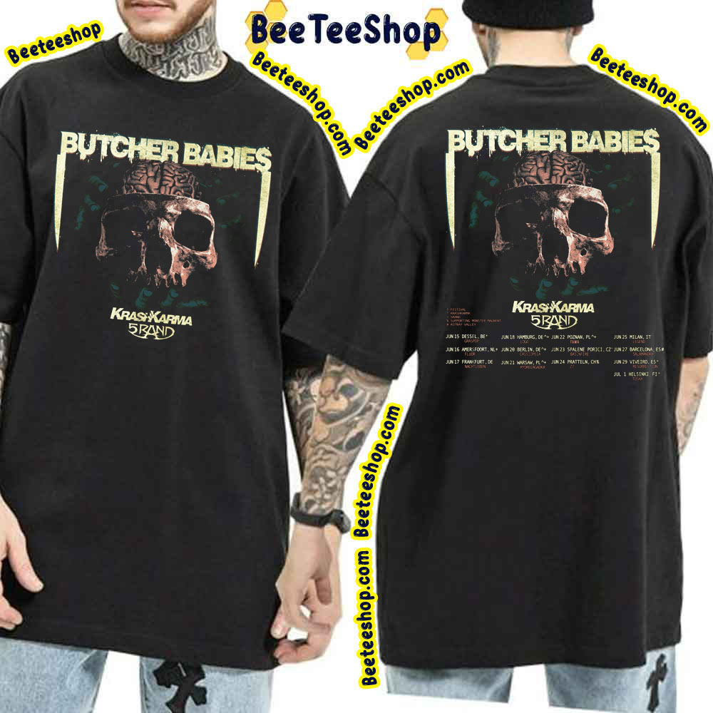 Butcher Babies Tour Dates 2023 Junejuly Double Sided Trending Unisex T-Shirt