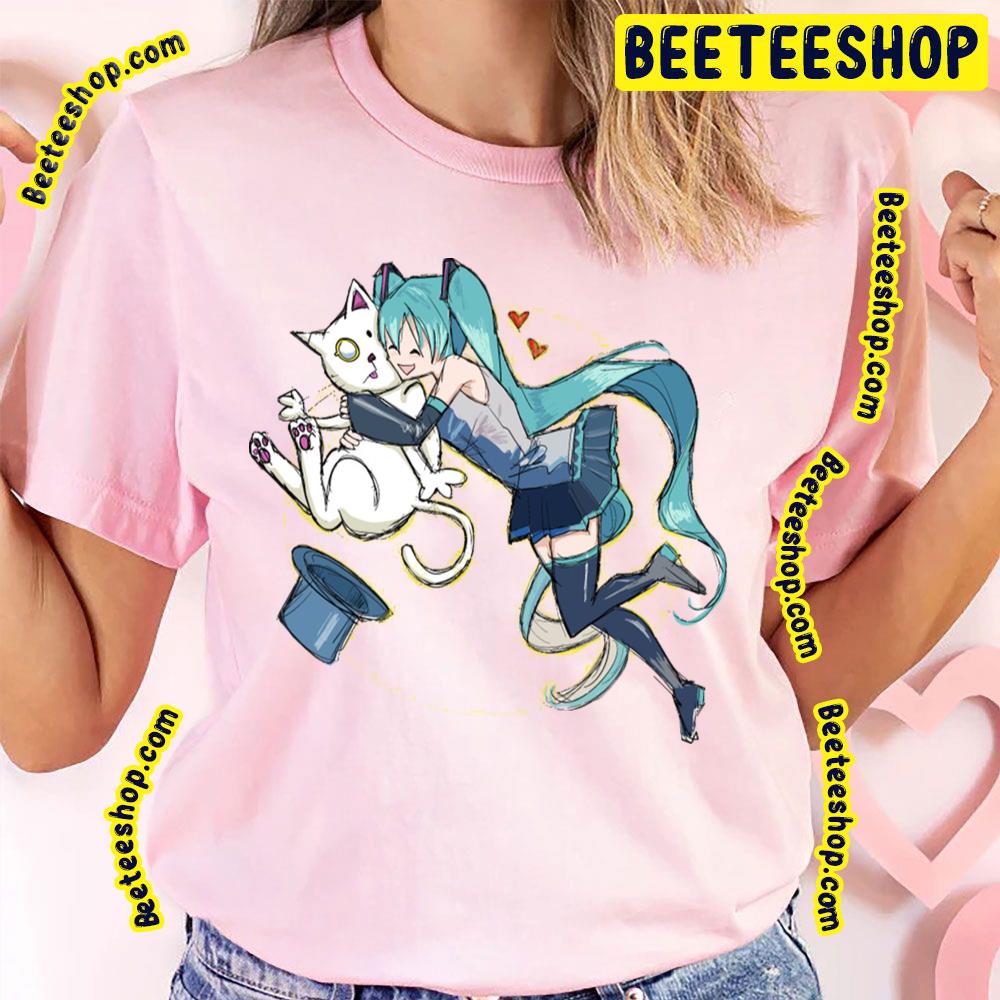 Cat And Hatsune Miku Vocaloid Trending Unisex T-Shirt