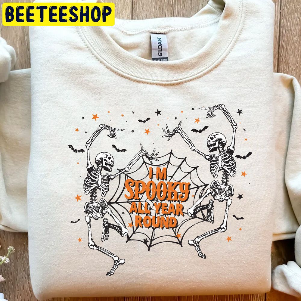 Dancing Skeleton Halloween I’m Spooky All Year Around Pumpkin Trending Unisex T-Shirt