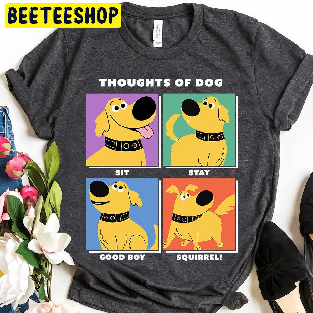 Disney Pixar Up Dug Thoughts Of Dog Expressions Box Up Trending Unisex T-Shirt