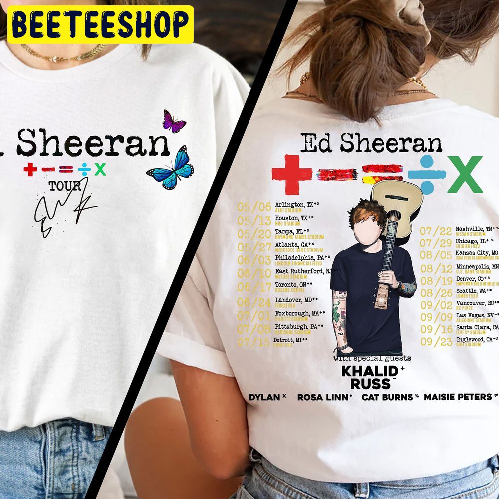 Ed Sheeran Concert Mathematics Tour Double Sided Trending Unisex T-Shirt