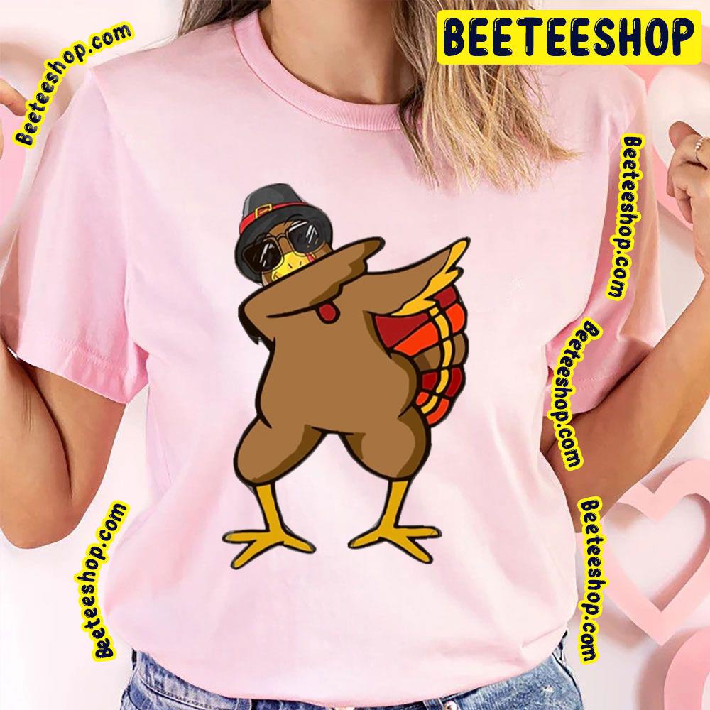 Funny Dabbing Turkey Thanksgiving Outfit Clothes Trending Unisex T-Shirt