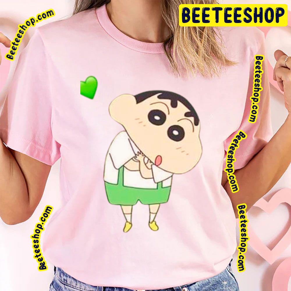 Green Heart Crayon Shin Chan Trending Unisex T-Shirt