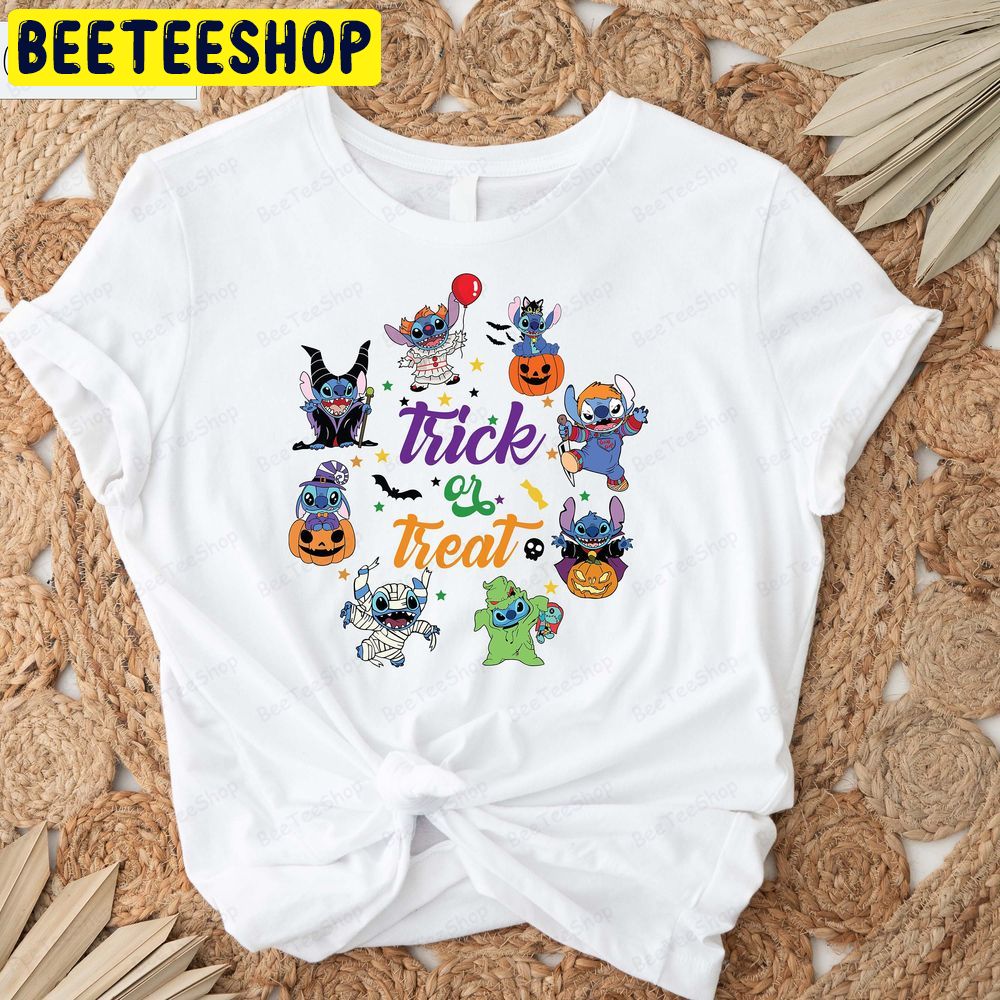 Halloween Family Stitch Disney Stitch Horror Trick Or Treat Trending Unisex T-Shirt