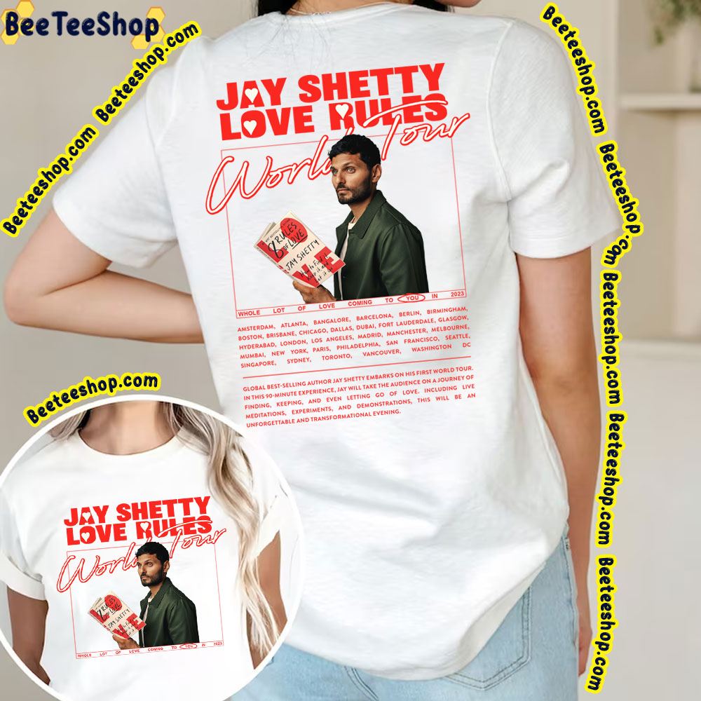 Jay Shetty Love Rules World Tour 2023 Double Sided Trending Unisex T-Shirt